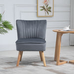 Velvet Accent Chair Occasional Tub Chair Living Room | One Size | Gray