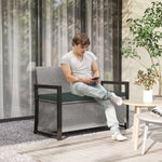 Outsunny Garden Storage Bench, 151.5l Pe Rattan Bench With Storage