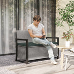 Garden Storage Bench, 151.5l Pe Rattan Bench With Storage