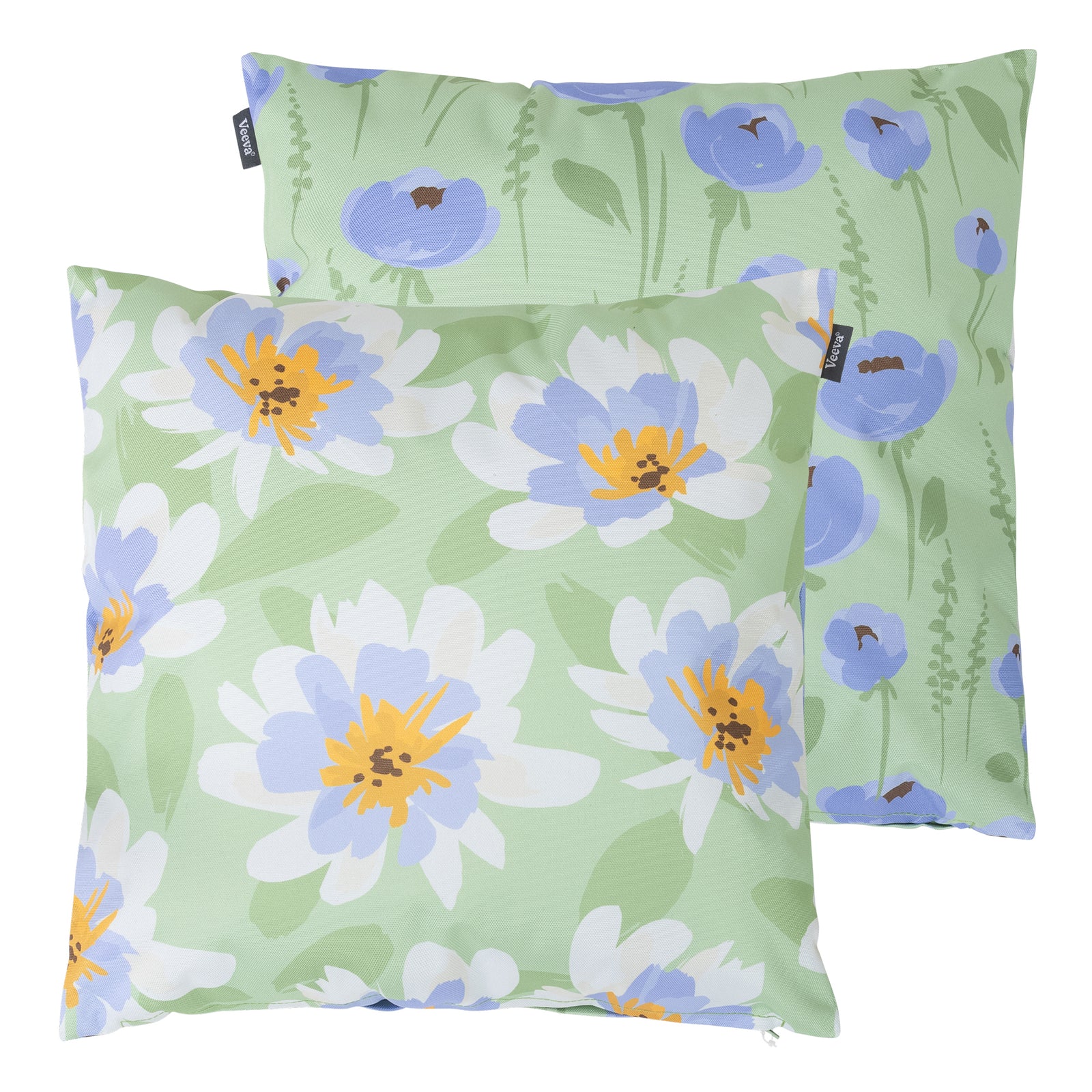 Floral Indoor Outdoor Cushion Set Of 2 Water Resistant Cushions