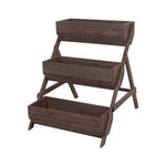 3-tier Wooden Planter Box With Drainage Holes | Brown