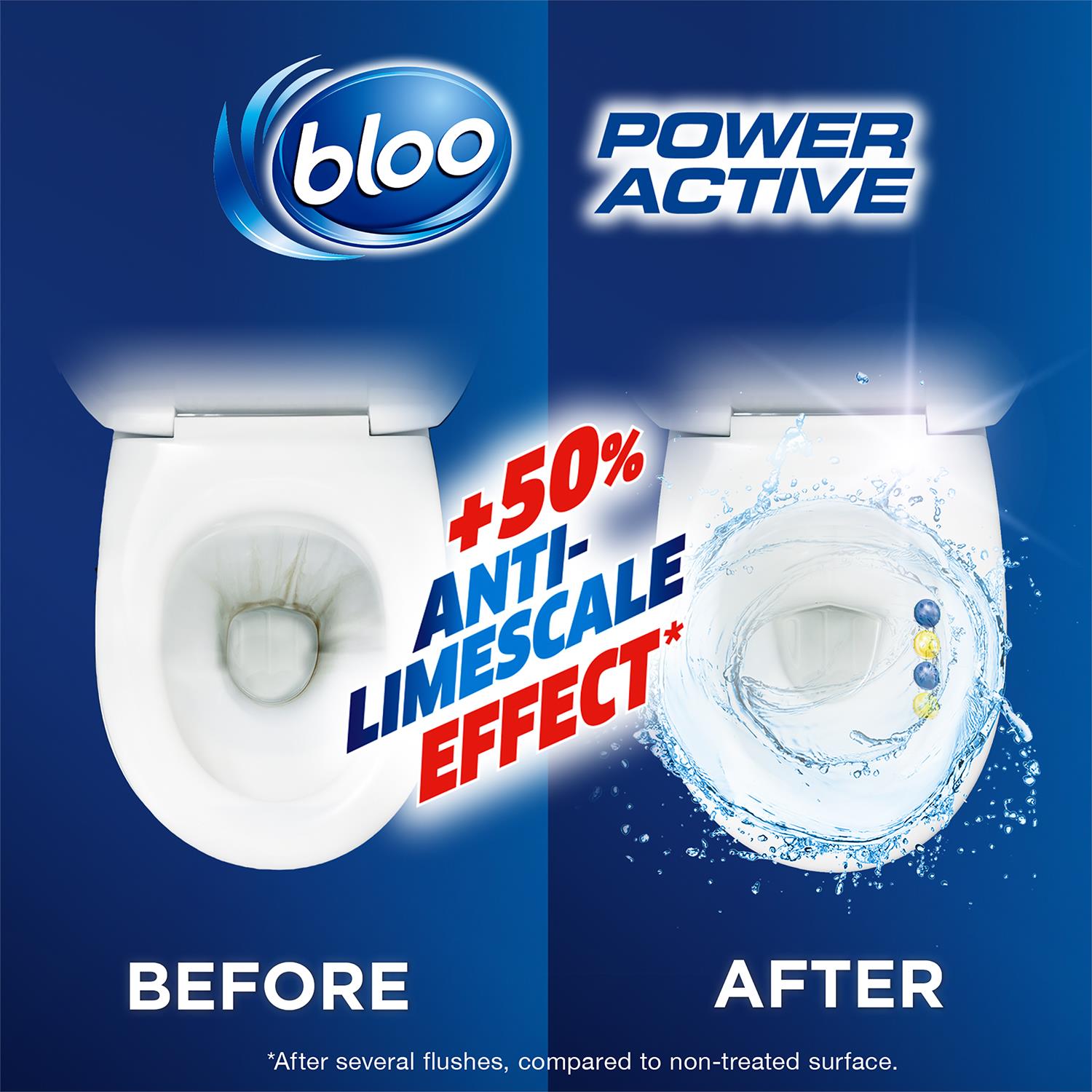 Toilet Rim Blocks Colour Active+ Lemon For Anti-limescale Effect, 6 Pack
