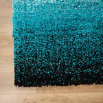 Blended Thick Shaggy Fluffy Deep Pile Living Room Rug | 200cm x 290cm | Teal