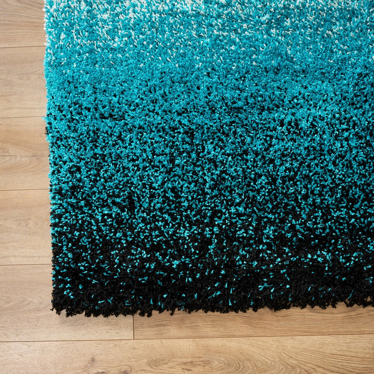 Blended Thick Shaggy Fluffy Deep Pile Living Room Rug | 200cm x 290cm | Teal