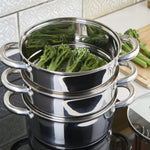 3 Tier Stainless-steel Steamer Pan | 20cm | Silver