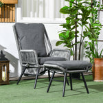 Garden Rattan Chair Set Adjustable Back