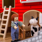 Wooden 'cobblestone' Farm Playset, Removable Roof Panels