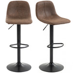 Bar Stools Set Of 2, Modern Swivel Barstools For Dining Room | Brown
