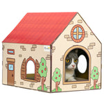 Cardboard Cat House, Recyclable Corrugate Scratcher For Indoor Cats