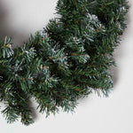 HOMESCAPES Green Snow Dusted Christmas Wreath, 18 Inches
