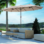 4.6m Double-sided Sun Umbrella W/ Crank | Beige