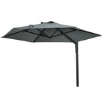 Wall Mounted Parasol W/ 180° Rotatable Canopy | Gray