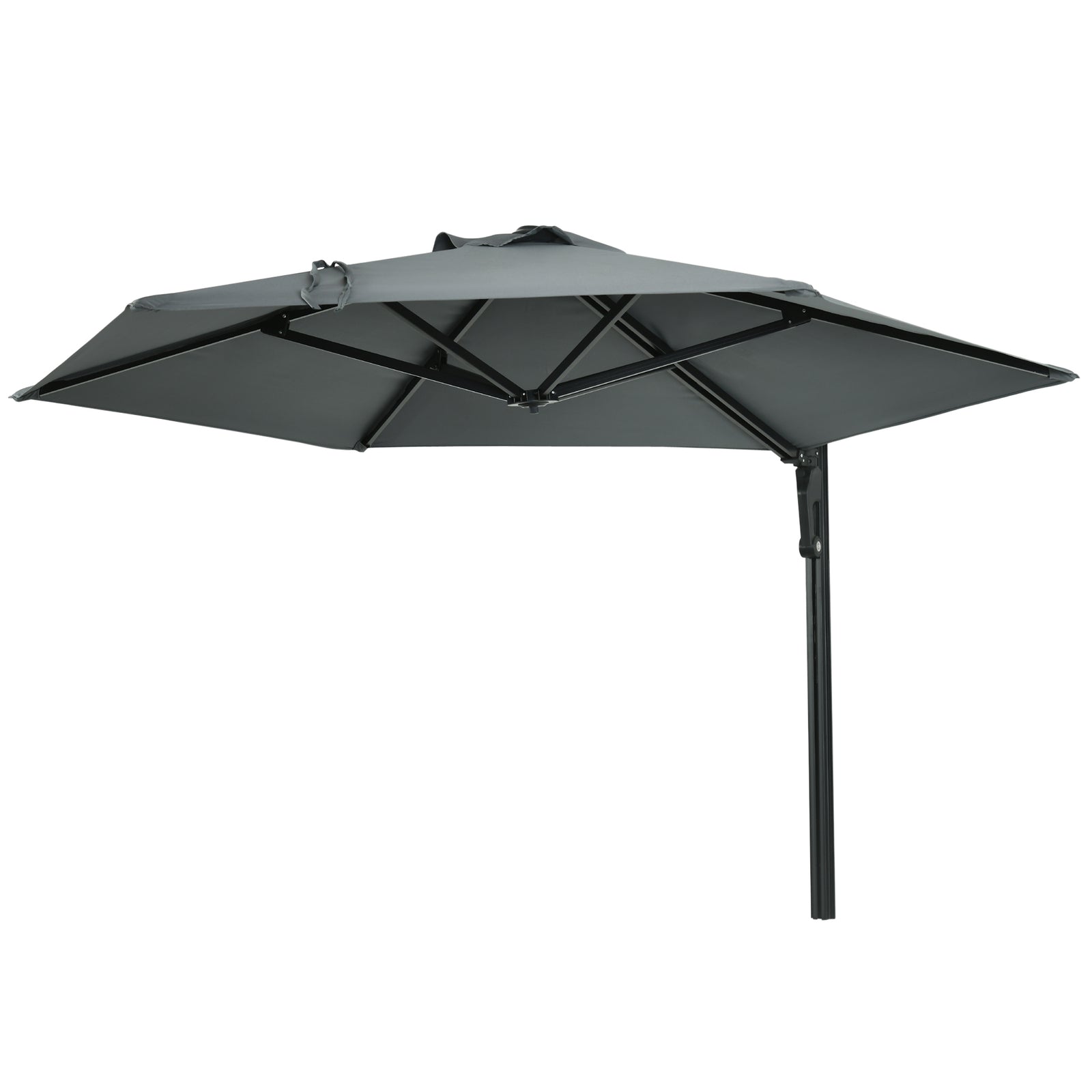 Wall Mounted Parasol W/ 180° Rotatable Canopy | Gray