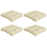 Set Of 4 Outdoor Seat Cushion W/ Ties, For Garden Furniture | Beige