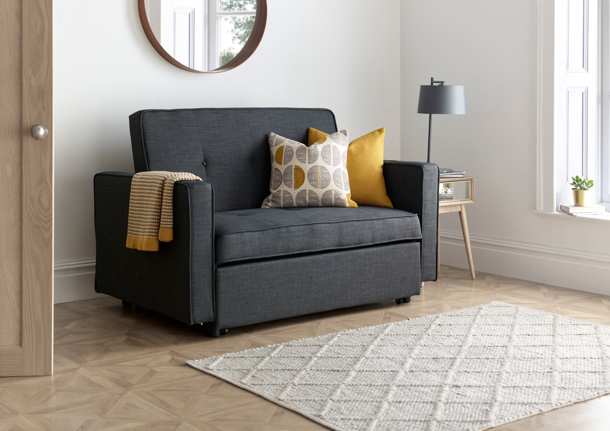 Troy 2 Seater Adjustable Sofa Bed | 2 Person | Grey