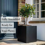 Zinc Galvanised Square Planter | 60cm x 60cm x 60cm | Matte Black