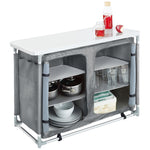 Portable Outdoor Camping Kitchen Unit With 6 Storage Shelves