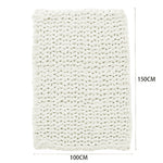 Milk White Hand-woven Chenille Throw Blanket – Soft Cozy Knit Blanket For Couch, Sofa & Bed | Large