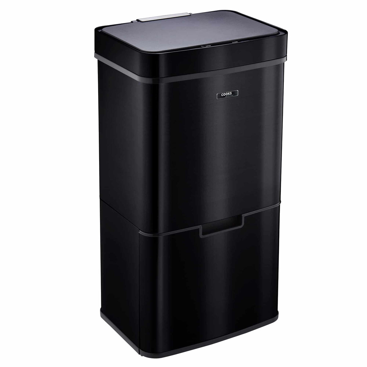 75l Sensor Recycling Bin With Food Caddy & 25 Bin Biodegradable Bags | 75L | Black