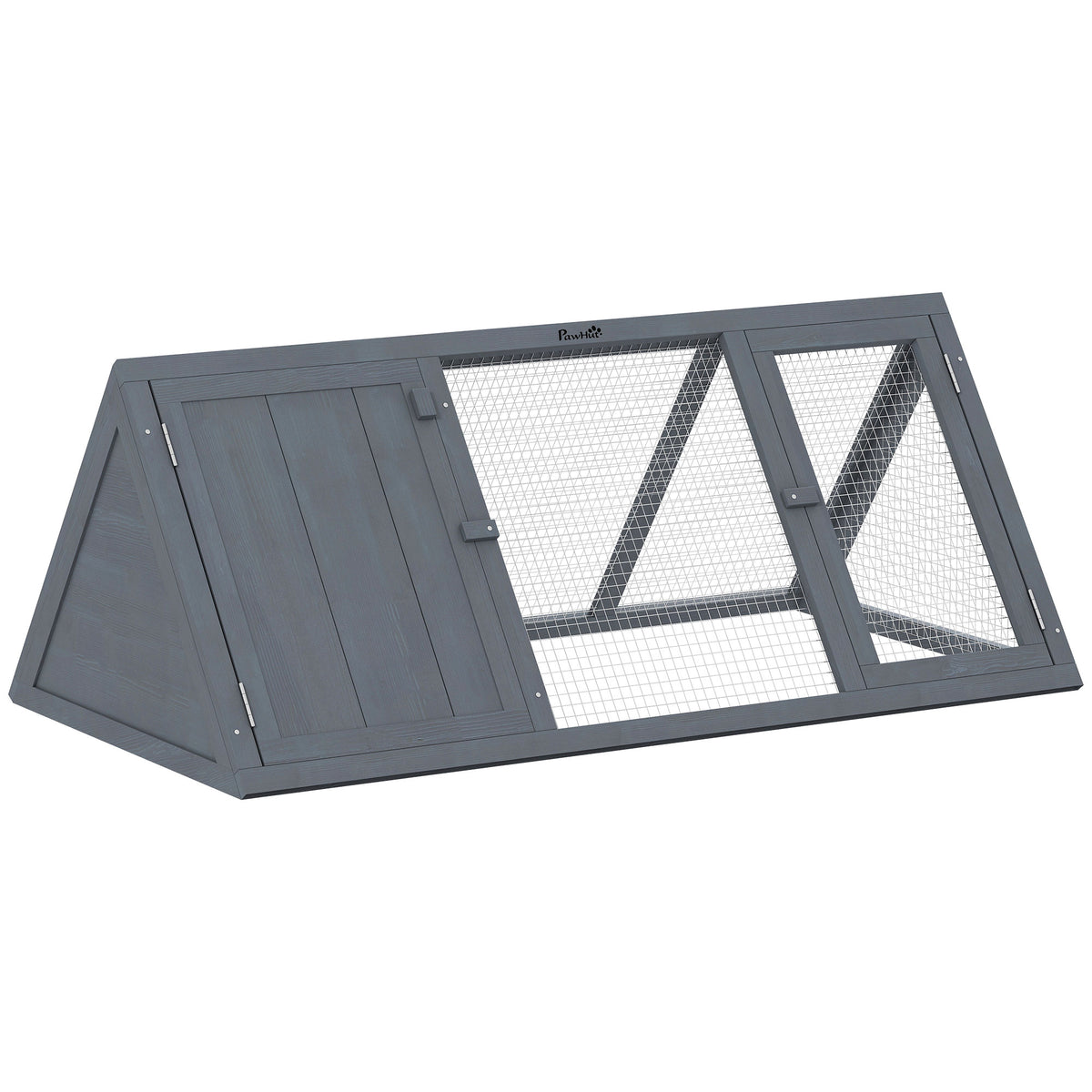 PawHut Rabbit Hutch, Wooden Guinea Pig Hutch With Run And Doors