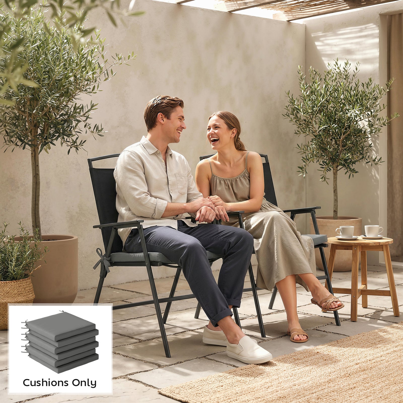 Seat Cushions With Machine Washable Cover | Dark Grey