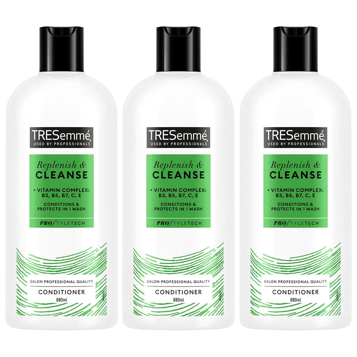 Conditioner Replenish & Cleanse With Vitamins Complex B, C & E, 680ml | Set of 3