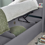 Oscar Wooden Bookcase Ottoman Storage Bed | Single | Grey