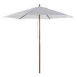 2.5m Wood Garden Parasol Sun Shade | White