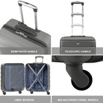 56x45x25cm Large Cabin Carry On Case - Overhead Luggage Suitcase - 4 Spinner Wheels - Abs Shell | 56 x 45 x 25cm | Charcoal