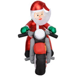 5.6ft Christmas Blow Up Santa Claus Riding Motorcycle Led