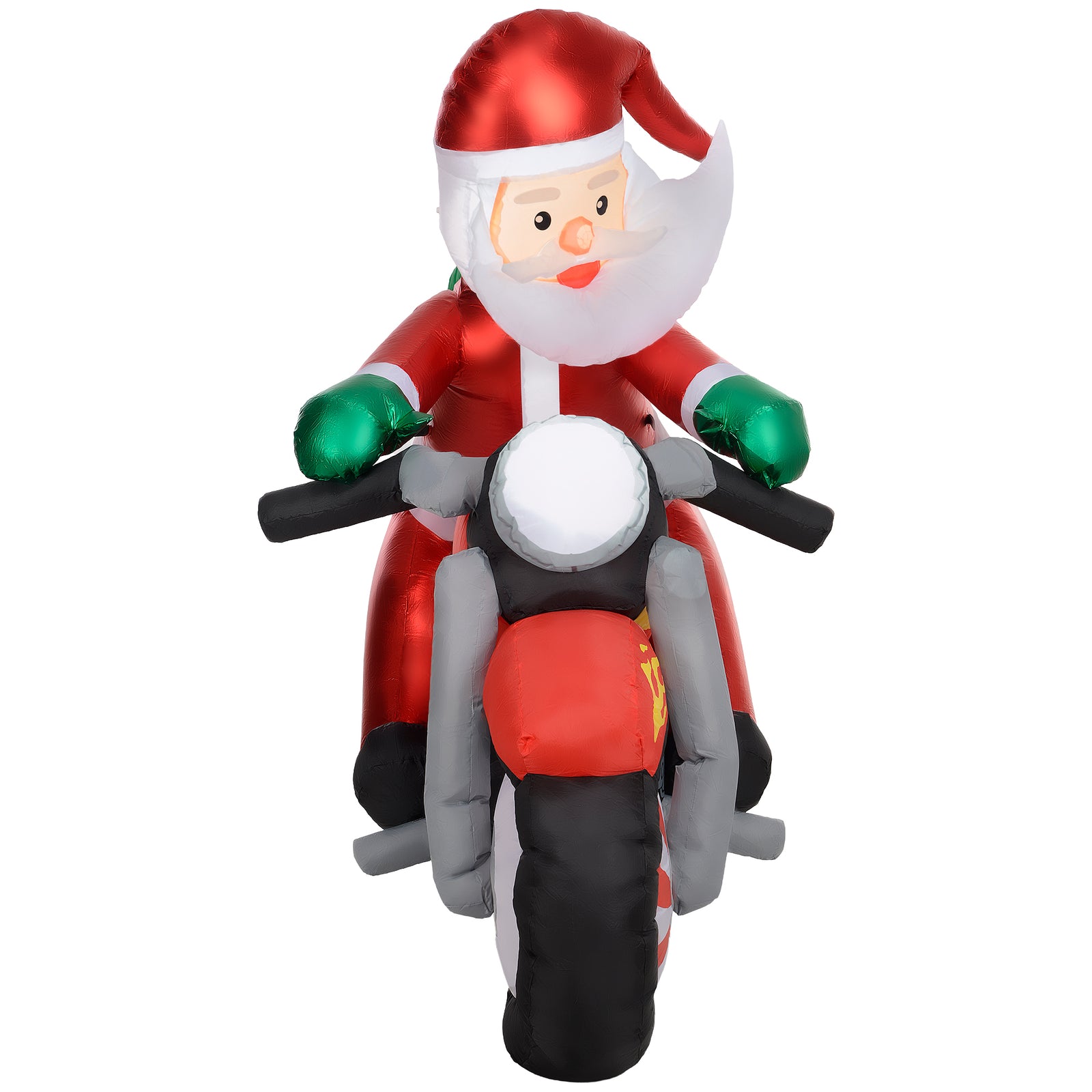 5.6ft Christmas Blow Up Santa Claus Riding Motorcycle Led