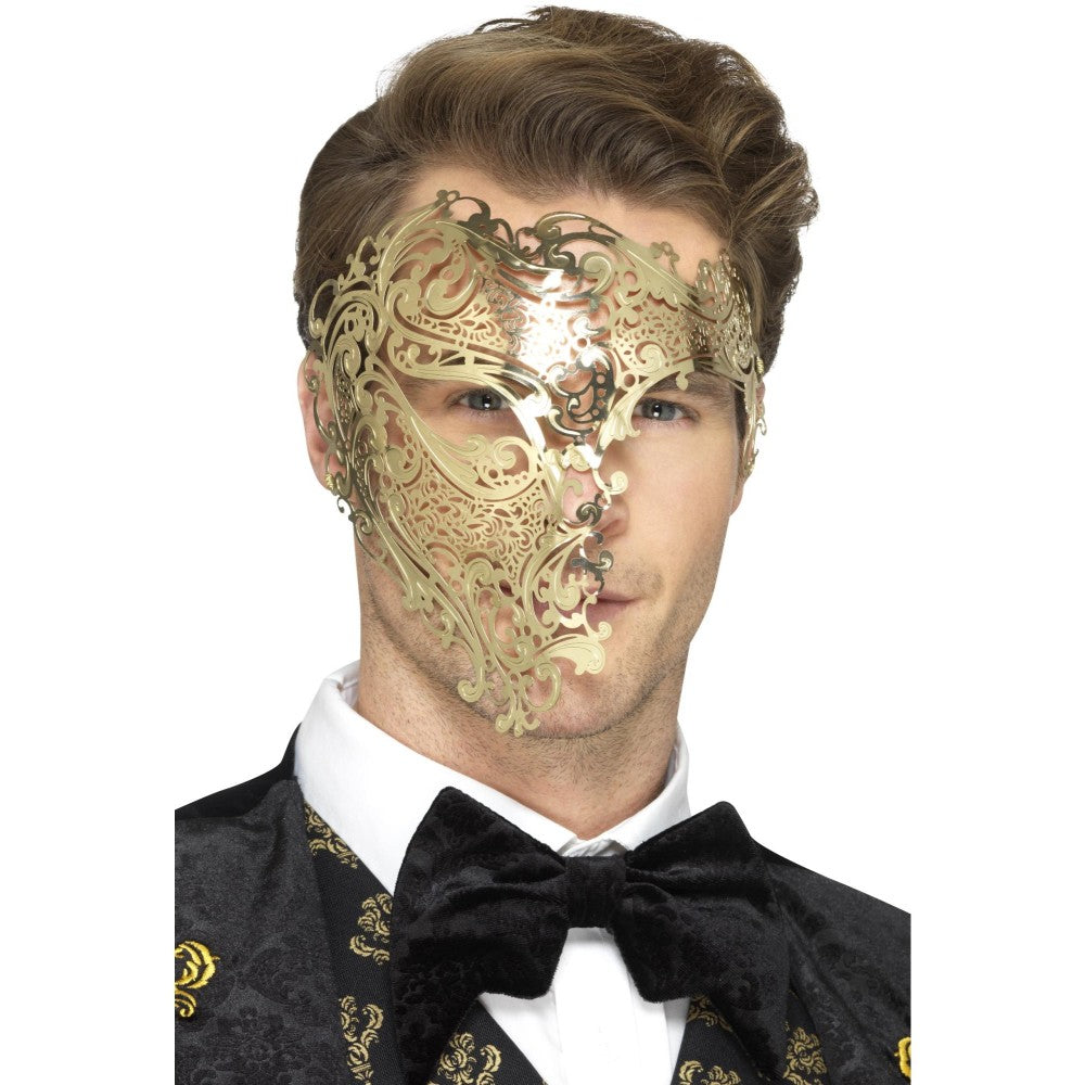 Deluxe Metal Filigree Phantom Mask