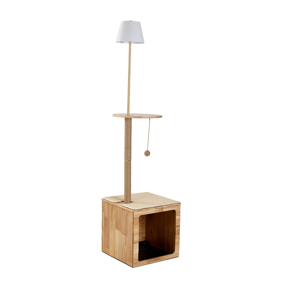 2-in-1 Cat Climbing Frame Floor Lamp