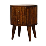 Solid Wood Stripe Chestnut Bedside