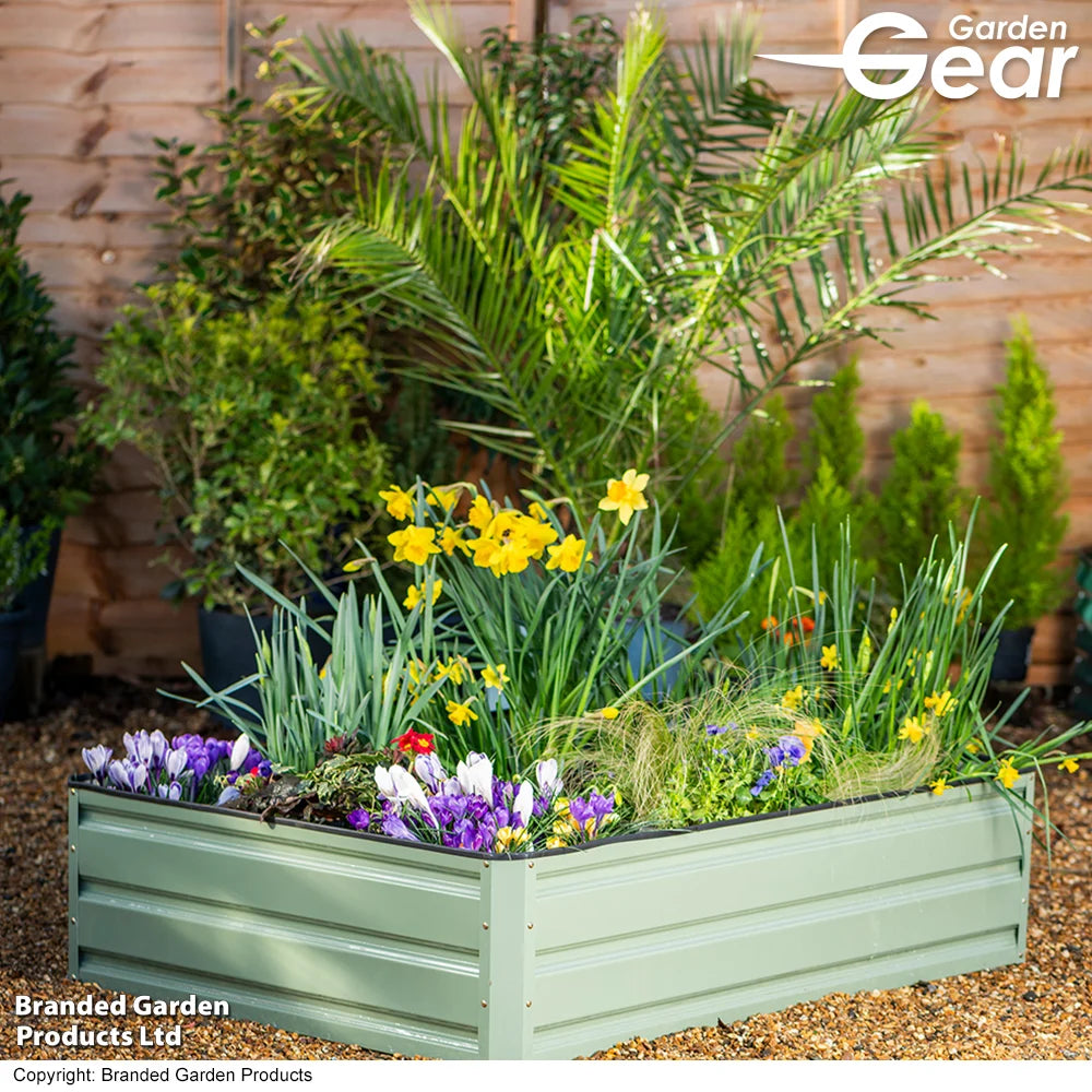 Metal Raised Garden Bed - Light Green | 80 x 60cm