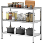 HOMCOM Stainless Steel Bakers Rack, Microwave Stand For Small Spaces