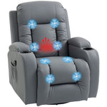 HOMCOM Massage Recliner Chair, Recliner Armchair With 8 Vibration & Heat