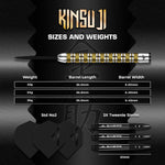 Kinsuji Darts - Steel Tip - 95% Tungsten | 22g | Black