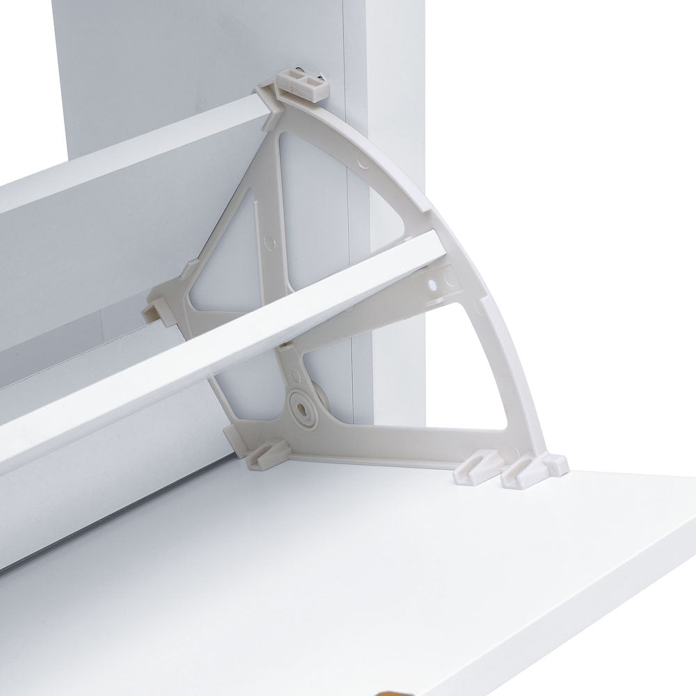 Breeins Flip Down Wood Shoe Cabinet In White