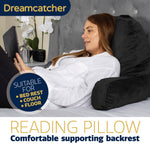 Large Reading Pillow, Shredded Memory Foam Cuddle Cuddle Cushion Backrest, Arm Support ,washable Velvet Cover | L | Black