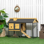 Rabbit Hutch Outdoor Bunny Cage W/ Run, Removable Tray, 120 X 55.5 X 80cm