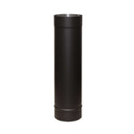 5 Inch (125mm) Straight Stove Flue Pipe 500mm Long Matte Black Stainless Steel