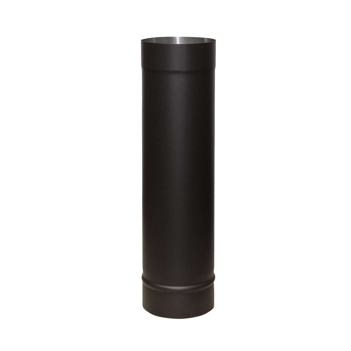 5 Inch (125mm) Straight Stove Flue Pipe 500mm Long Matte Black Stainless Steel