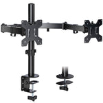 Single & Dual Monitor Arm For 13 To 32 Inch Screens - Dual Monitor Desk Mount With Clamp 90 Tilt And 360 Rotation & 180 Swivel | Dual Monitor Arm | Black