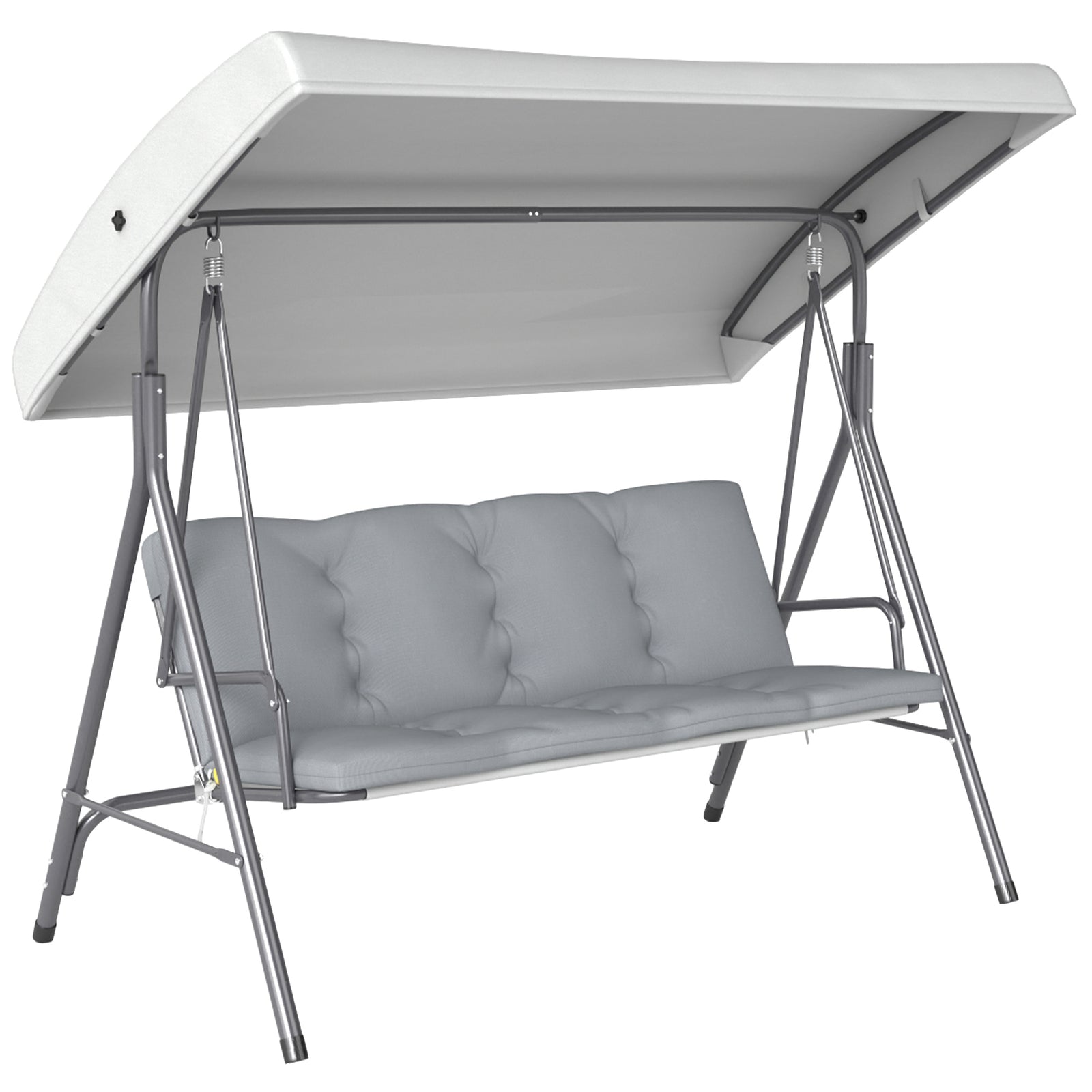 3 Person Porch Swing Chair Outdoor Lounge Bench With Canopy