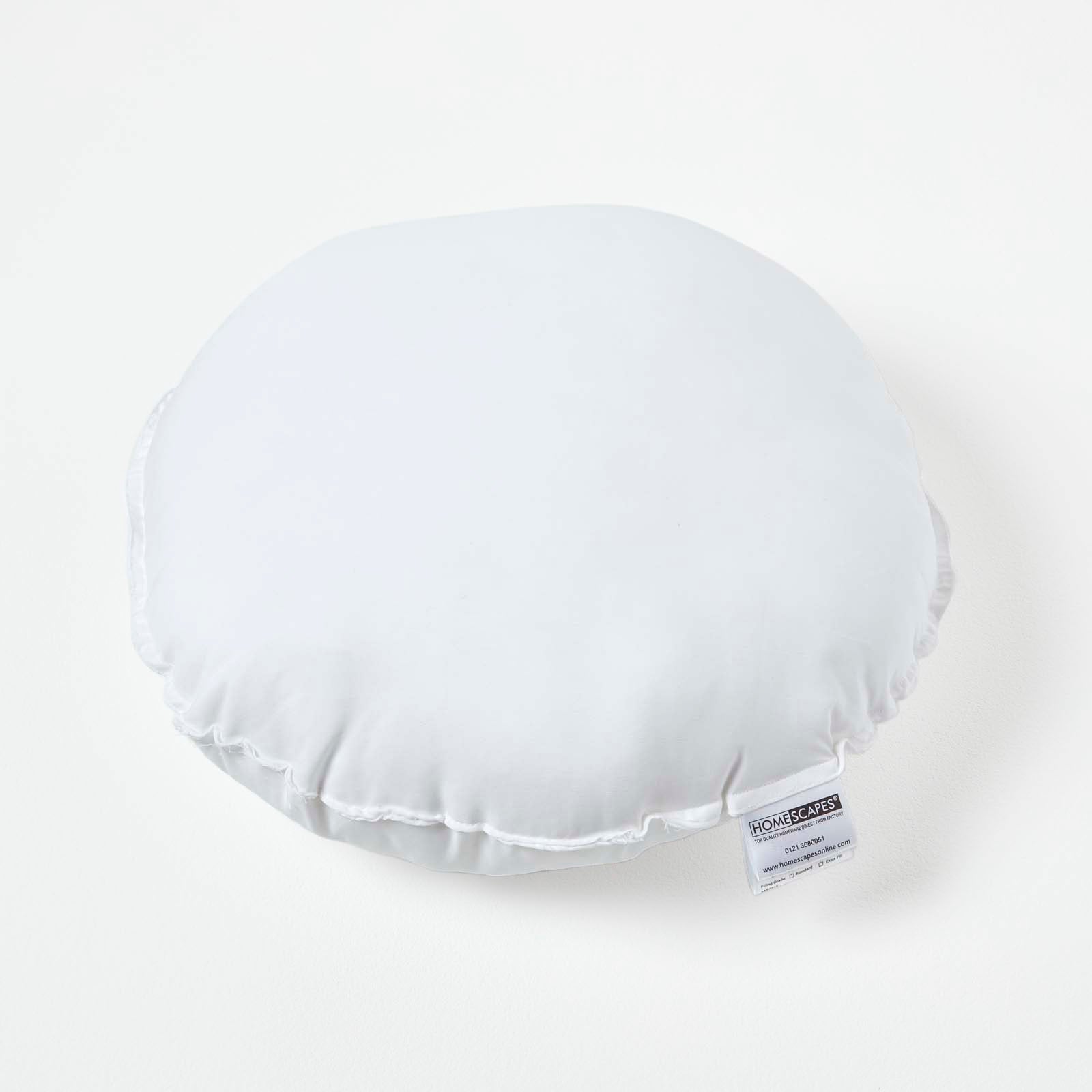 Super Microfibre Round Circular Shaped Cushion Pad | 45cm x 45cm | White