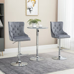 Swivel Bar Stools With Back Footrest Grey