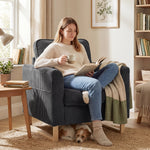 Accent Chair With Metal Legs And Spring | Dark Grey