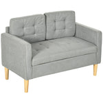 Compact Loveseat 2 Seater Sofa With Storage Wood Legs | One Size | Charcoal Gray
