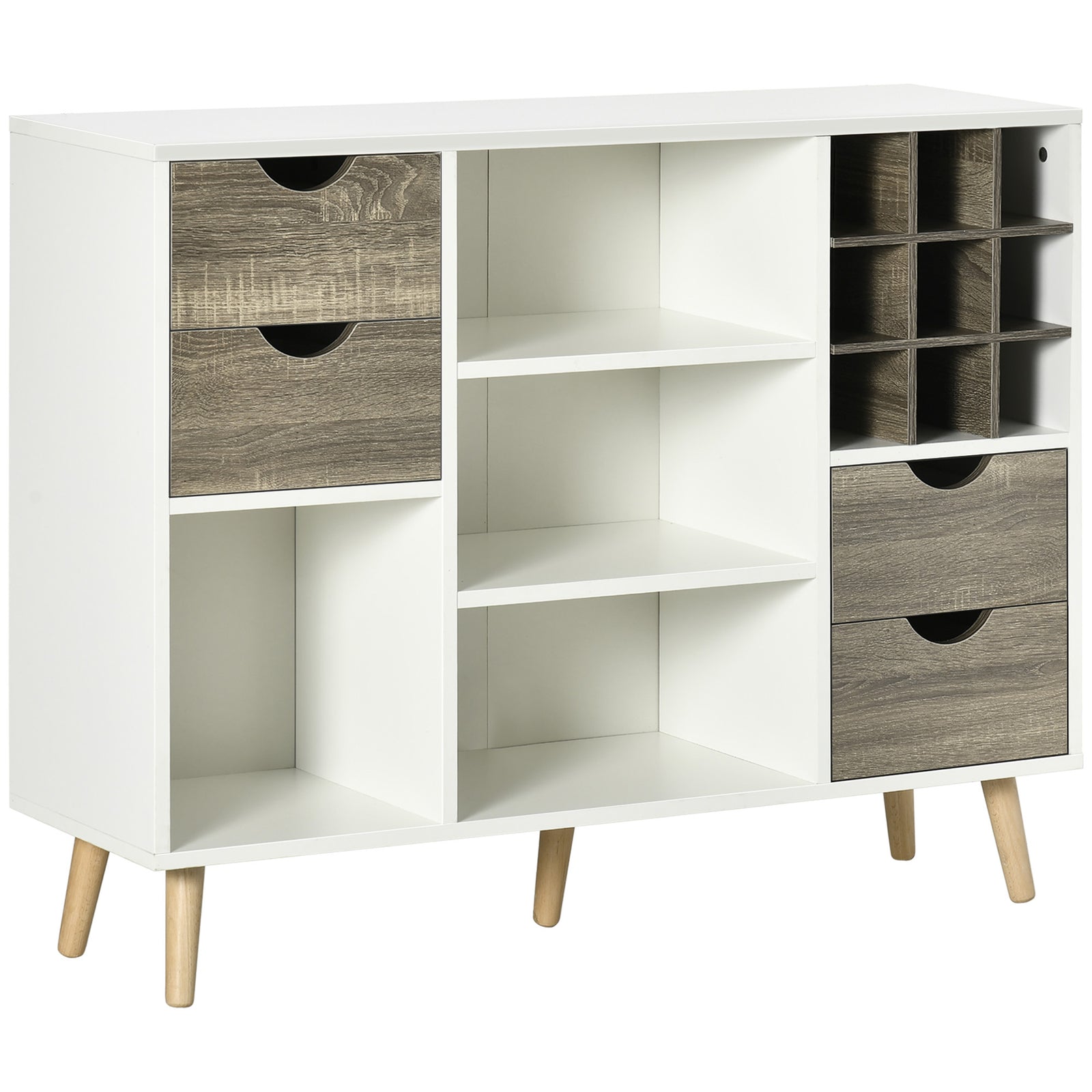 HOMCOM Kitchen Sideboard Storage Cabinet Removable Wine Holder
